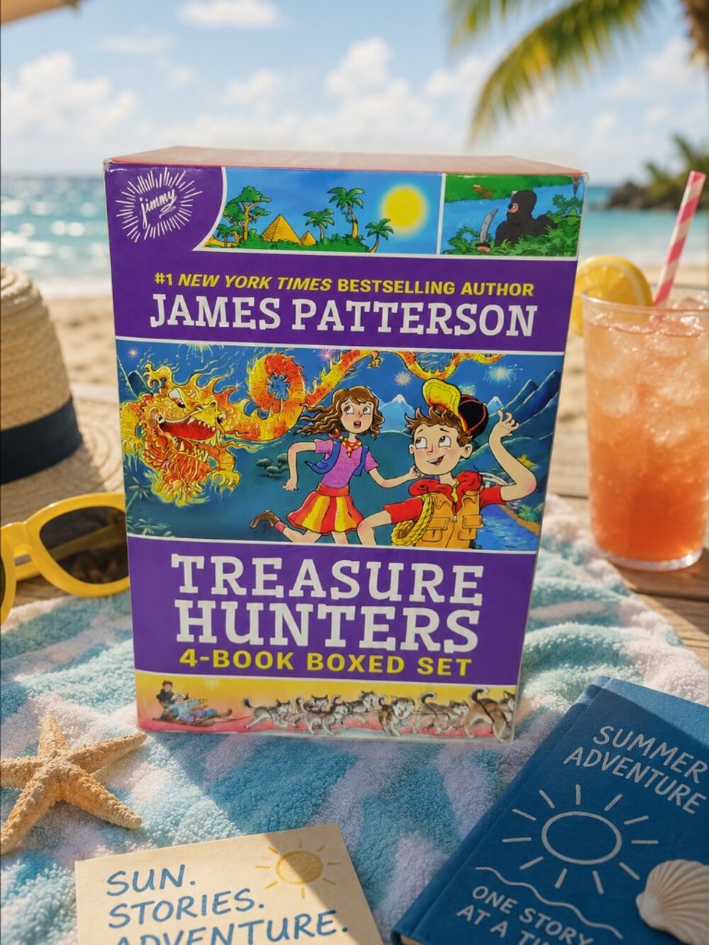 James Patterson Treasure Hunters 4-Book Boxed Set Kids Summer Reading